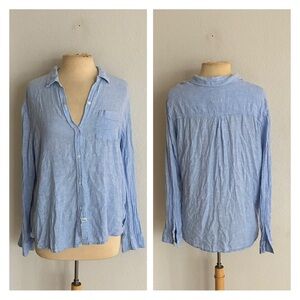 Rails linen striped button down